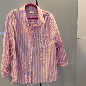 Crown & Ivy Pink and White Striped Shirt